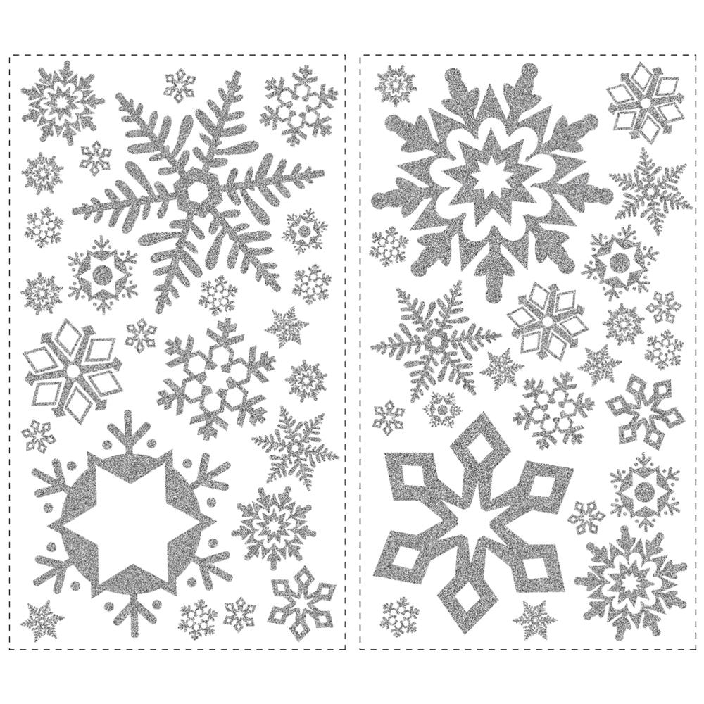 RoomMates by York RMK1413SCS Glitter Snowflakes Peel & Stick Wall Decals In Gray